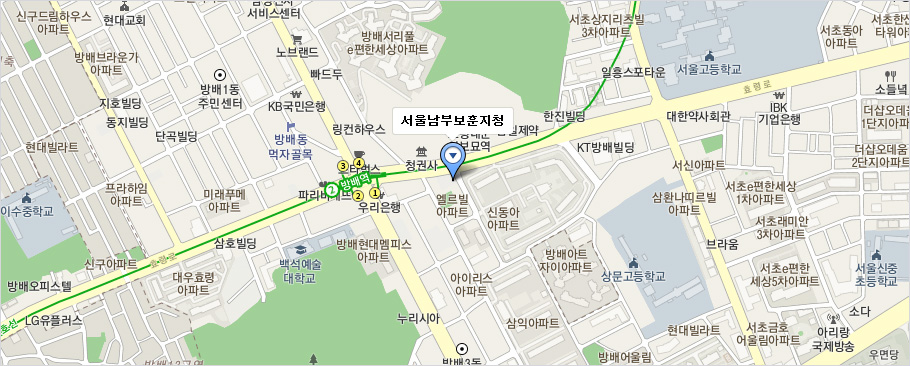 서울남부보훈지청 지도 이미지